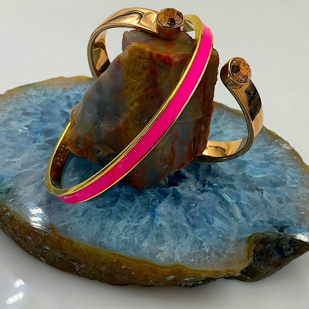 Kate Spade Gold Bracelet Hot Pink, “Hot To Trot”Bracelet & Rose Gold Bracelet - Picture 2 of 10